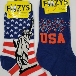 Womens Stars and Stripes Socks Statue of Liberty USA Freedom 250 Novelty 2 PAIRS